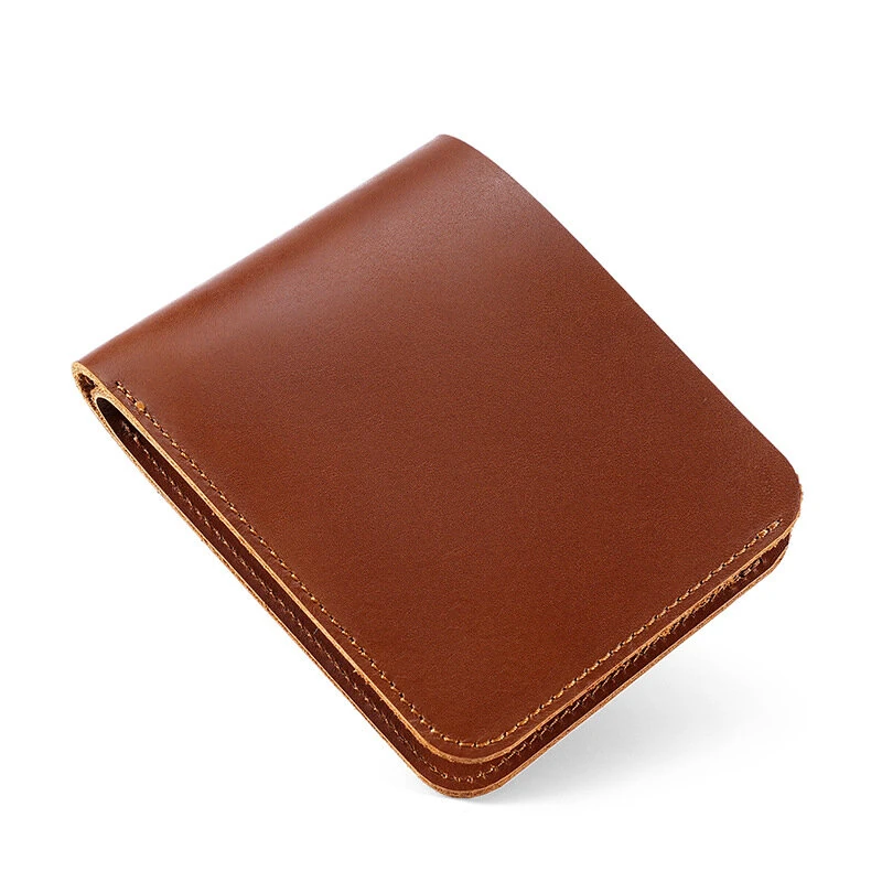 (image for) Ekphero Men's Genuine Leather Wallet Large Capacity Slim 6 Card Slots Money Clip, Lightweight Cowhide Portable ID & Credit Card Holder
