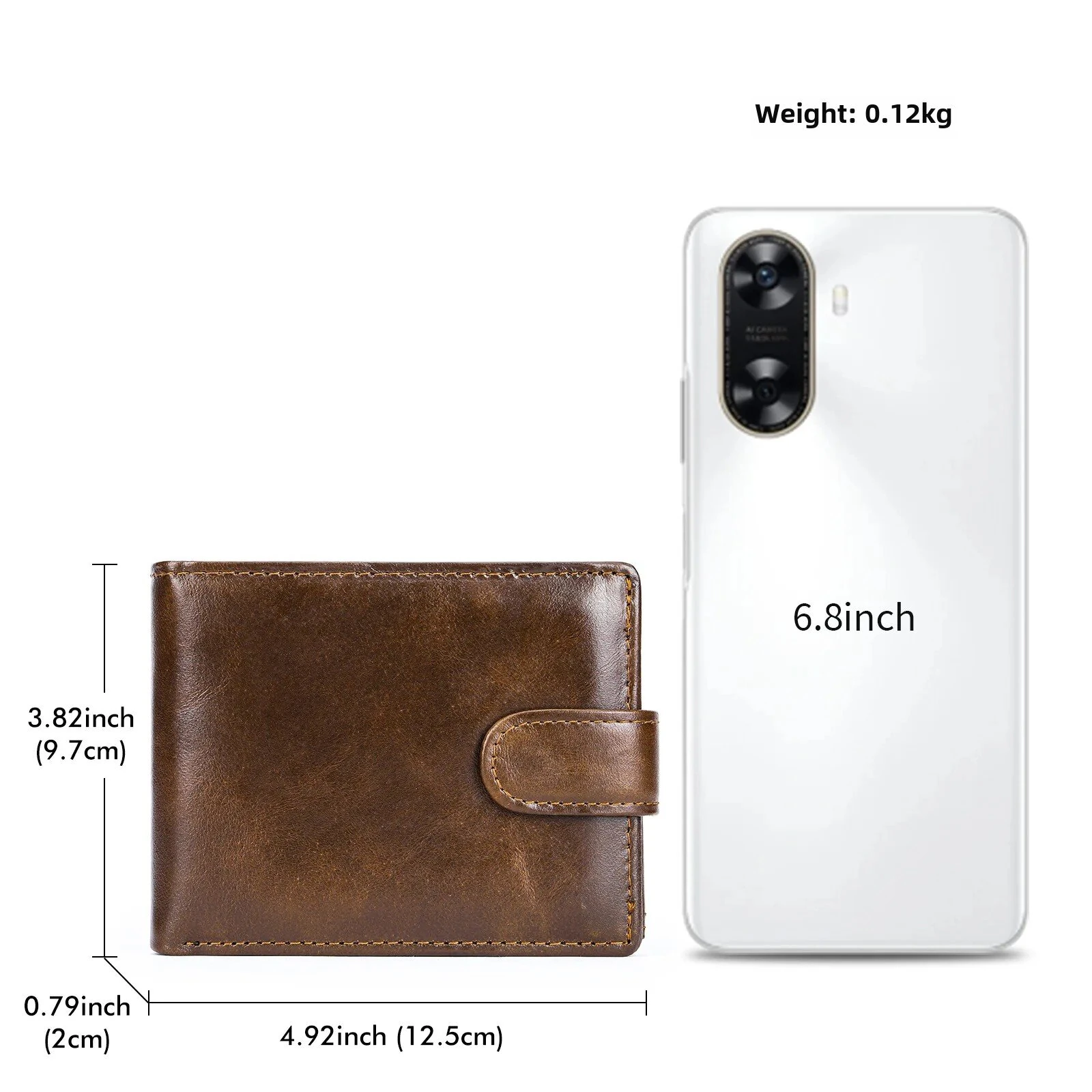 (image for) Ekphero Men's Retro Genuine Leather Wallet, Compact Multi-Card Money Clip, Multi Slot Anti-theft Credit Card Holder Coin Purse